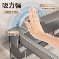 Foldable Wall-Mounted Basin Rack for Bathroom, Punch-Free Storage Shelf with Suction Cup
