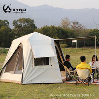 Automatic Pop-Up Camping Tent for 3-8 People, Sun Protection, Rainproof, Thickened Black Glue, All-Aluminum Pole