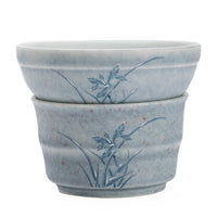 Jingdezhen Soda-Fired Hand-Painted Snow Orchid Tea Strainer Set with Base Ceramic Tea Accessory