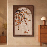 Persimmon Ruyi Entrance Decorative Painting, Chinese Style Living Room Hallway Wall Art