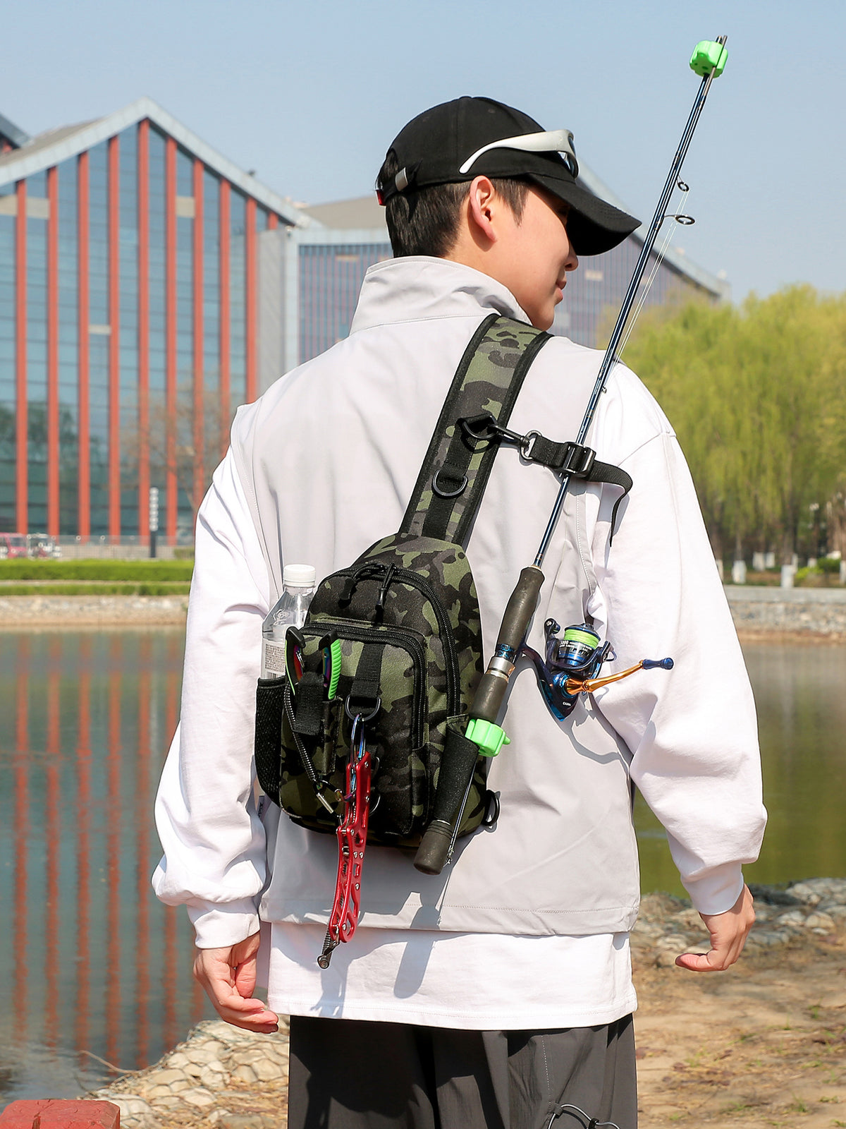 Waterproof Fishing Tackle Bag Lure Chest Pack Shoulder Crossbody for Outdoor Angling