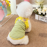 Pet Dopamine Stripe Thin Vest for Small Dogs & Cats, Anti-Shedding Breathable Puppy T-Shirt