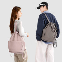 Japanese Style Drawstring Backpack Wet Dry Separation Swim Gym Bag Handbag Commuter Tote