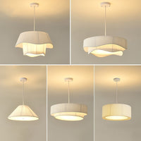 French Vintage Pleated Fabric Chandelier for Dining Room, Restaurant, and Bedroom Decor