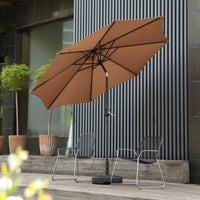 Outdoor Patio Umbrella with Rotatable Pole and Base for Garden Balcony