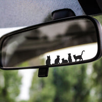 5-Pack Black Cat Silhouette Car Rearview Mirror Decals