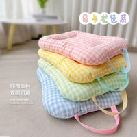 Pet Macaron Plaid Sleeping Mat for Cats and Dogs, All Seasons Soft Cushion