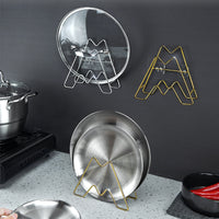 Stainless Steel Countertop/Wall-Mounted Pot Lid and Cutting Board Holder