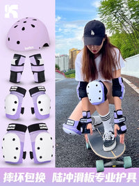 Kufeng Skateboard Protective Gear Set with Helmet, Knee Pads, and Hip Pads for Kids and Adults