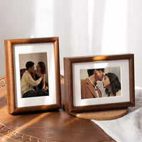 Solid Black Walnut Wood Photo Frame for Tabletop or Wall Mounting, Multiple Sizes Available