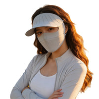 UV Protection Sun Mask for Women, Full Face Ice Silk Breathable Sunshade with Brim