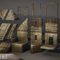 UE5 Unreal Engine 5 Modular Medieval House & Building Kit - Thatched & Tin Roof Huts