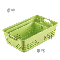 Rectangular Plastic Woven Storage Basket for Toys, Snacks, and Kitchen Organization