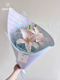 Striped Art Floral Wrapping Paper for Bouquets - 10 Sheets
