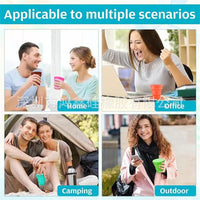 Collapsible Silicone Travel Cup with Lid for Outdoor Sports and Business Trips