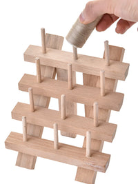 Wooden Foldable Sewing Thread Rack Desktop Organizer for Large Spools and Bobbins