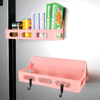 Magnetic Refrigerator Side Shelf Wall-Mounted Storage Rack for Spices and Kitchen Items, No-Drill Organizer for Fridge & Washing Machine