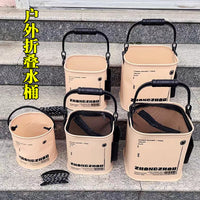 Portable Folding Fishing Bucket Live Fish Container with Handle for Outdoor Angling