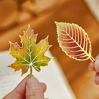 Classical Chinese Style Metal Leaf Bookmark, Exquisite Plant Vein Design, Creative Gift for Students and Graduates