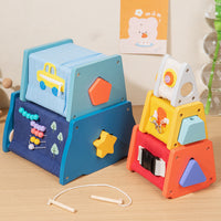 Kids Wooden Fabric Stacking Rocket Toy - Educational Multi-functional Puzzle for Boys & Girls