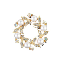 Korean Style Alloy Brooch for Women, Rhinestone Embellished Anti-Exposure Pin for Coats and Dresses