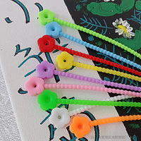 20cm Silicone Flower Star Cable Ties for Dolls, Lanyards, Apparel, Bags, and Felt Ornaments