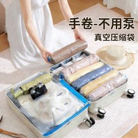 Travel Compression Storage Bag for Luggage, Hand-Roll Vacuum-Free Clothes Organizer