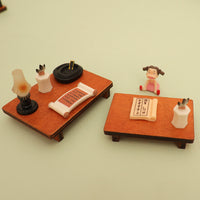 Japanese Style Dollhouse Miniature Wooden Coffee Table Model Ornament