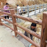 Concrete Imitation Rattan Three-Handrail Fence Mold for River Embankment Garden Landscape