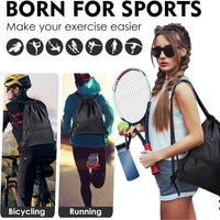 Waterproof Oxford Drawstring Backpack with Zipper Pocket for Sports and Outdoor Activities