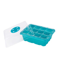 12-Cell Seedling Starter Tray Kit with Humidity Dome for Germination and Plant Propagation