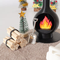 Miniature Dollhouse Fireplace & Furniture Set for Christmas Living Room Decor