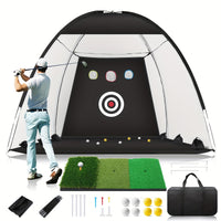 Portable Golf Practice Net with Hitting Mat and Balls for Indoor/Outdoor Chipping & Driving