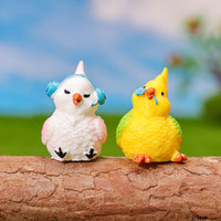 Miniature Resin Parrot Figurines for Home, Car, and Desktop Decor