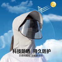 Women's Summer Ice Silk Sun Protection Face Mask Hat with Visor for Cycling and Outdoor Activities