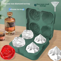 Rose Diamond Ice Cube Molds for Whiskey and Summer Drinks