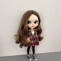 Blythe OB24 Azone19 BJD Doll Retro Plaid Two-Piece Style Coat