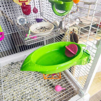 Bird Bath Tub Feeder for Parakeets Cockatiels Lovebirds - Cage Mounted