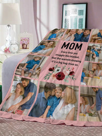 Personalized Photo Collage Flannel Blanket for Mother's Day, Birthdays, Christmas