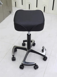 Swivel Lift Stainless Steel Salon Stool for Hairdressers, Barbers, Nail Techs, and Beauticians