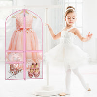 Clear Garment Bag for Dance Costumes with 3 Pockets, 40-inch