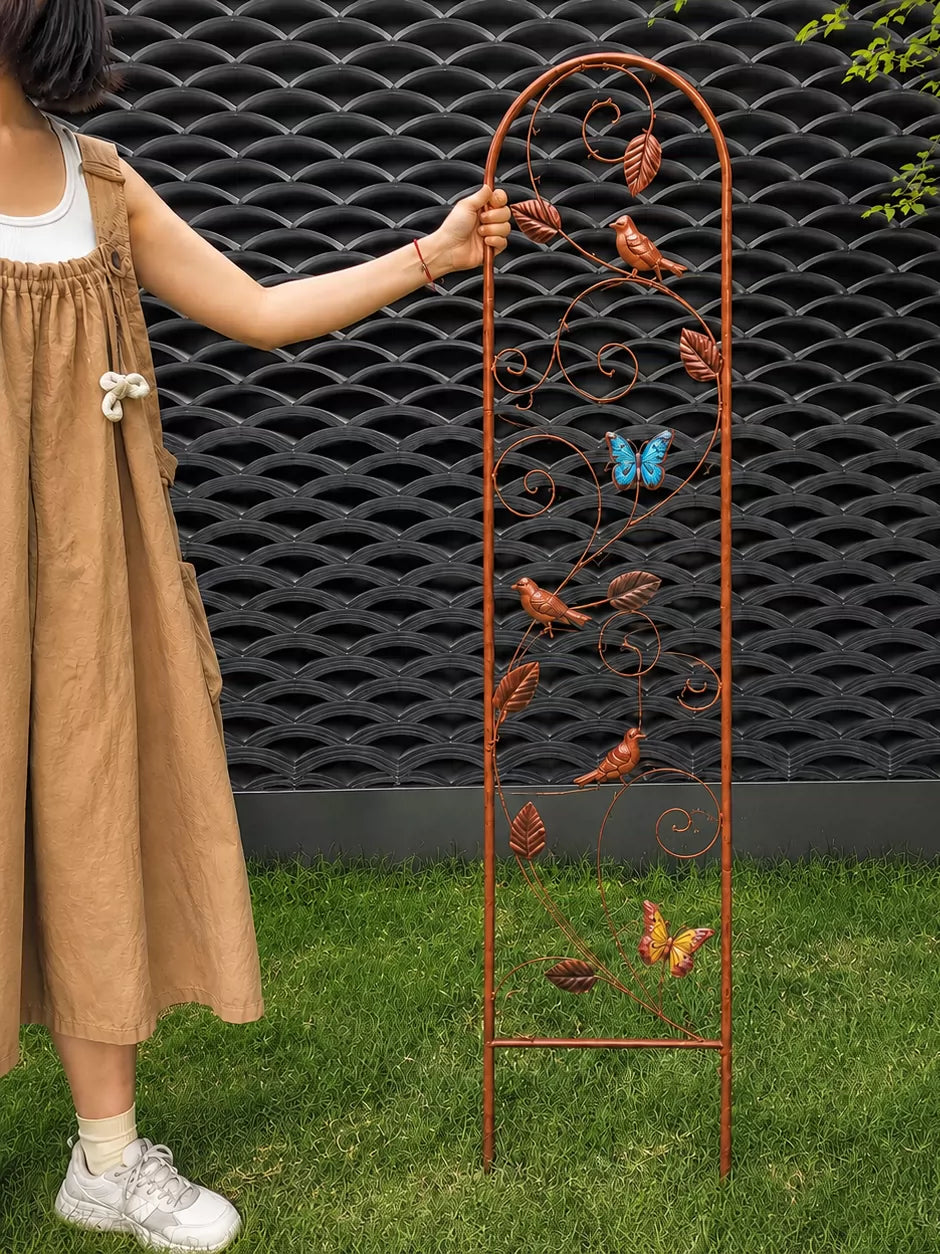 European Style Retro Iron Art Clematis Climbing Trellis for Outdoor Garden Decoration