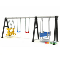 Kids Outdoor Large Swing and Slide Combination Set with Thickened Steel Pipe for Yard Park Playground