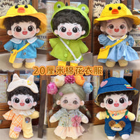 20cm Cotton Doll Casual Overalls Outfit Set Plush Toy Clothes