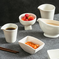 Ceramic Breakfast Cup and Saucer Set with Coffee Pot and Sauce Jug for Hotel and Restaurant