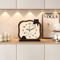 Cute Cartoon Cat Desk Clock with Pendulum, 2025 New Design, High-End Decorative Tabletop Ornament