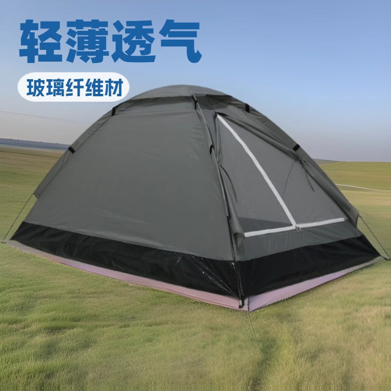 Single-Layer Fiberglass Pole Outdoor Camping Tent for Hiking Fishing