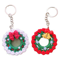 Handmade Crochet Christmas Keychain Pendant / Wreath Ornament, Festive Gift