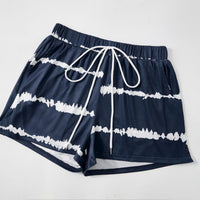 Women's Striped Sleeveless Top and Shorts Set