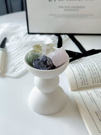 Ceramic Cup Crystal Stone Volcanic Ball Flameless Aroma Diffuser Gift Set for Home Decor